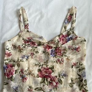 VINTAGE | California Dynasty Floral Mid Length Night Gown Dress | SZ M/L